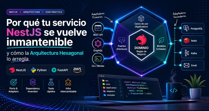 Por qué tu servicio NestJS se vuelve inmantenible (y cómo la arquitectura hexagonal lo arregla)